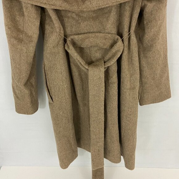 Cole Haan Women's Tie-Waist Wool & Alpaca Blend Wrap Coat Sz 12 Maple Sugar NWOT - Picture 12 of 15